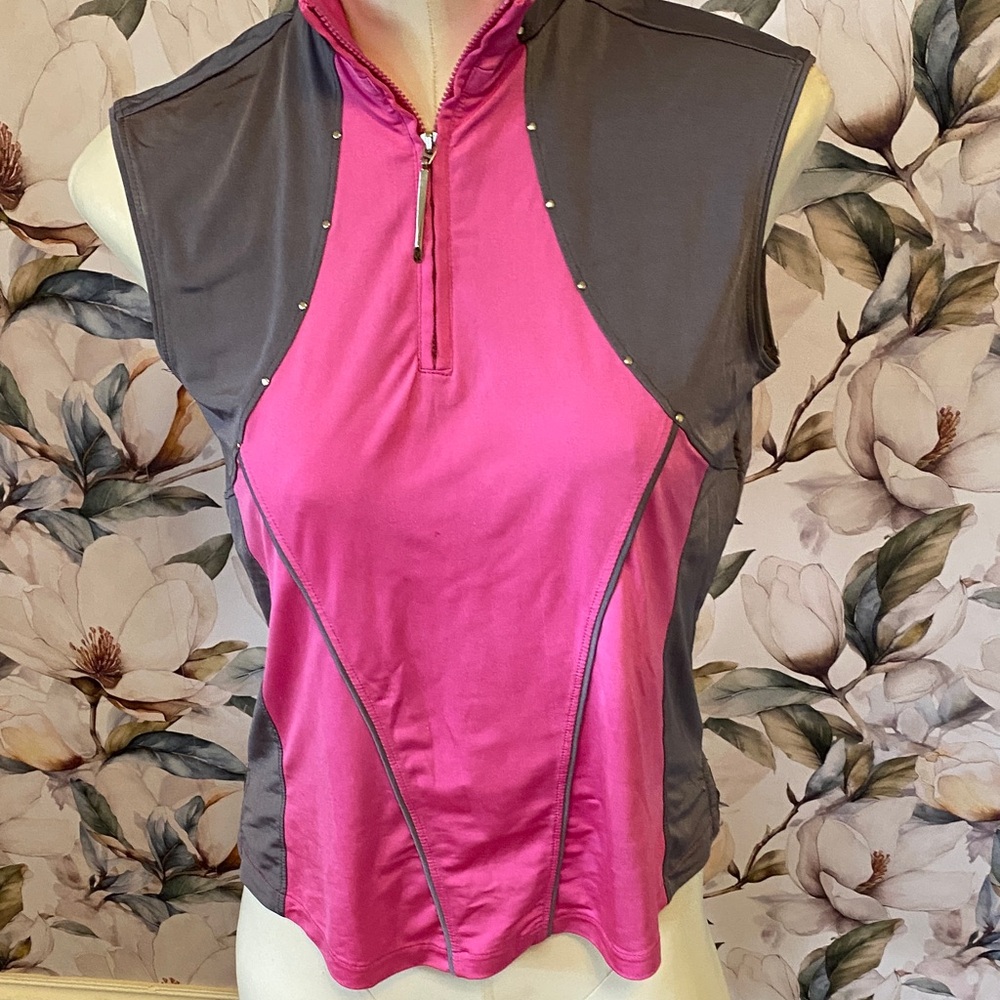 Jamie Sadock Pink and Gray Sleeveless Top